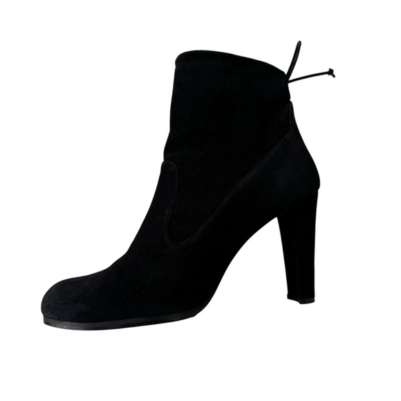 Stuart Weitzman Catch Suede Leather Ankle Tie Bootie Black Size 8.5 - Picture 4 of 16